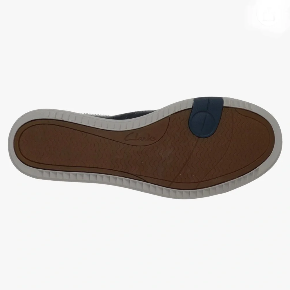 Clarks Men's Niven Life Oxford Navy Blue Leather Sneakers 12 - Picture 6 of 15